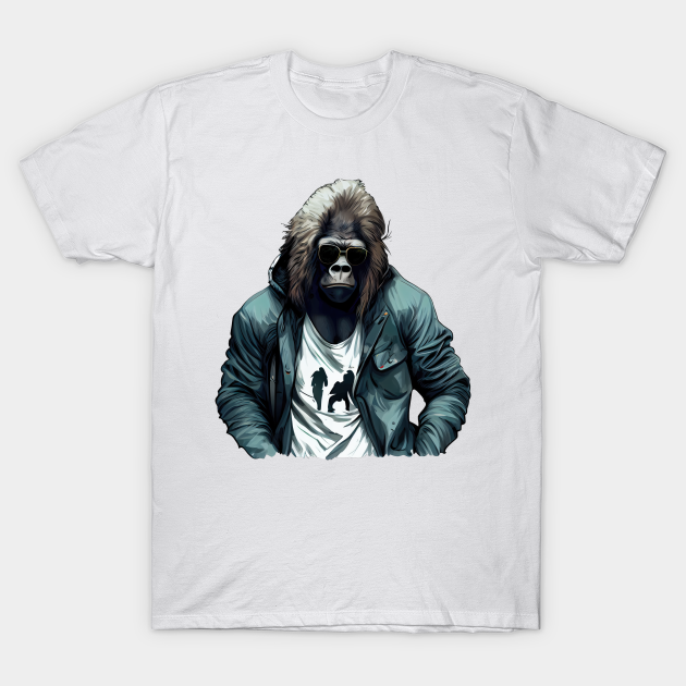 Gorilla wearing hoodie - Gorilla - T-Shirt | TeePublic